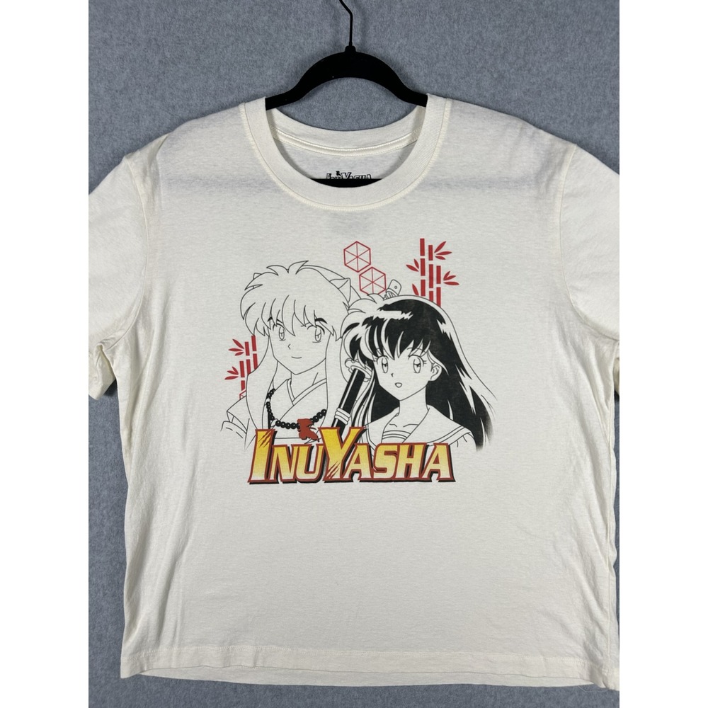 Inuyasha Anime Graphic T Shirt XXL Cream Manga Kagome Y2K Tee - Picture 3 of 6
